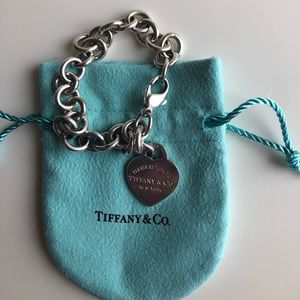 Return to Tiffany heart charm tag bracelet